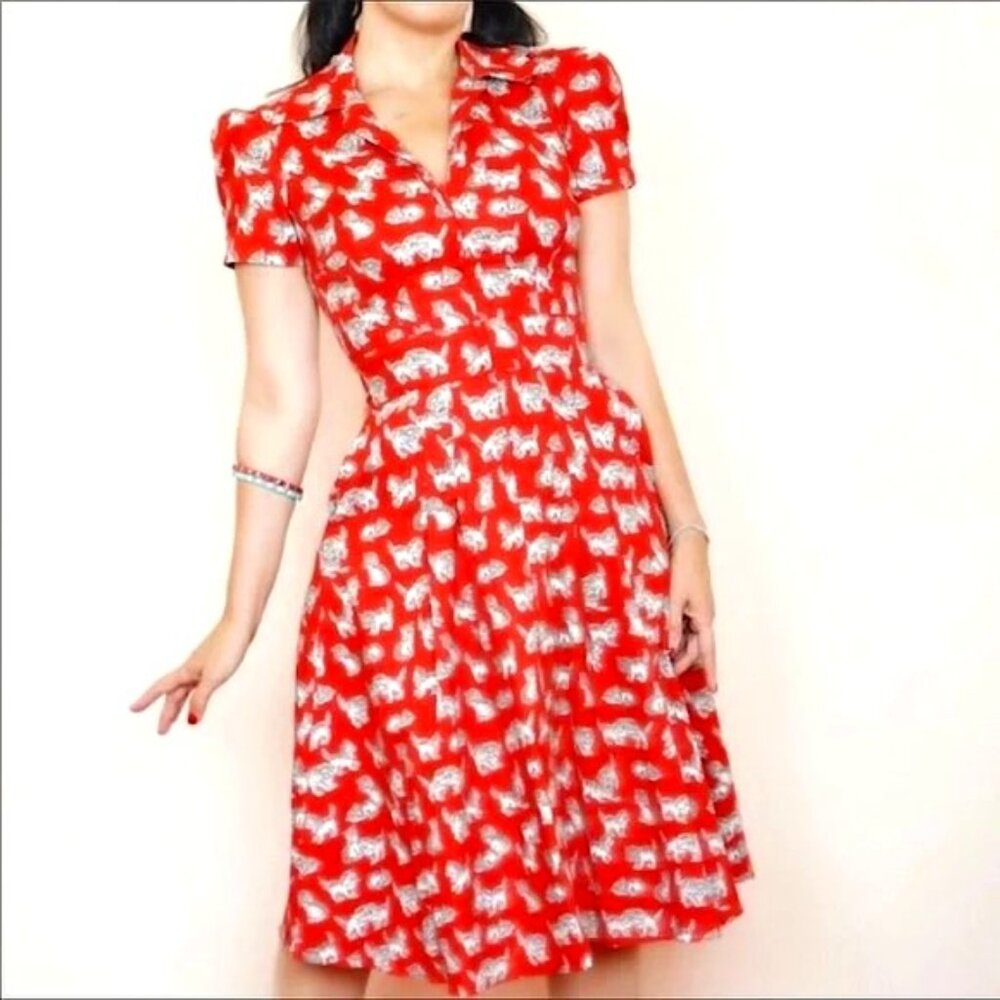 BERNIE DEXTER Red Kittens Derby Dress - 3XL